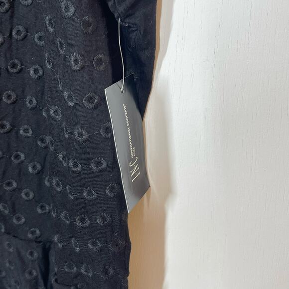 NEW INC International Concepts Blouse Women's Size 3X Black Eyelet Twist Front - Picture 5 of 8